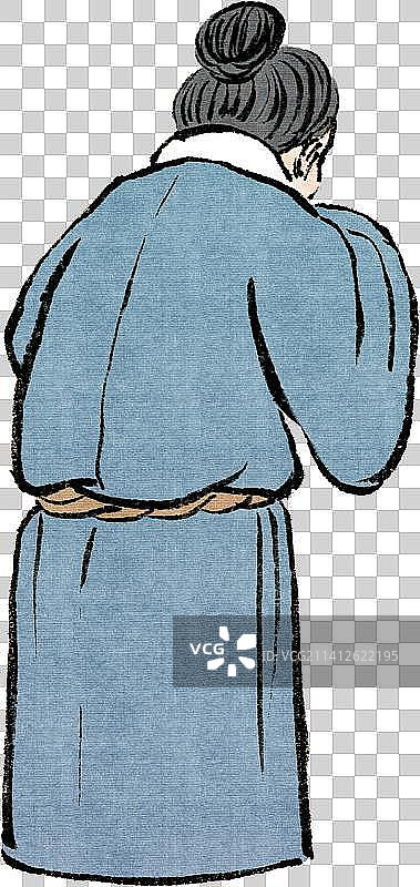 作揖的古人背影人物元素图片素材