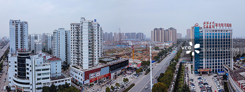 孝感 孝南区 地标 航拍素材 湖北省 孝感市 城市 商业图片素材