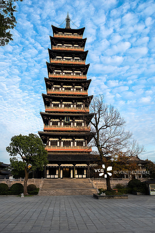 冬日扬州大明寺之栖灵塔图片素材