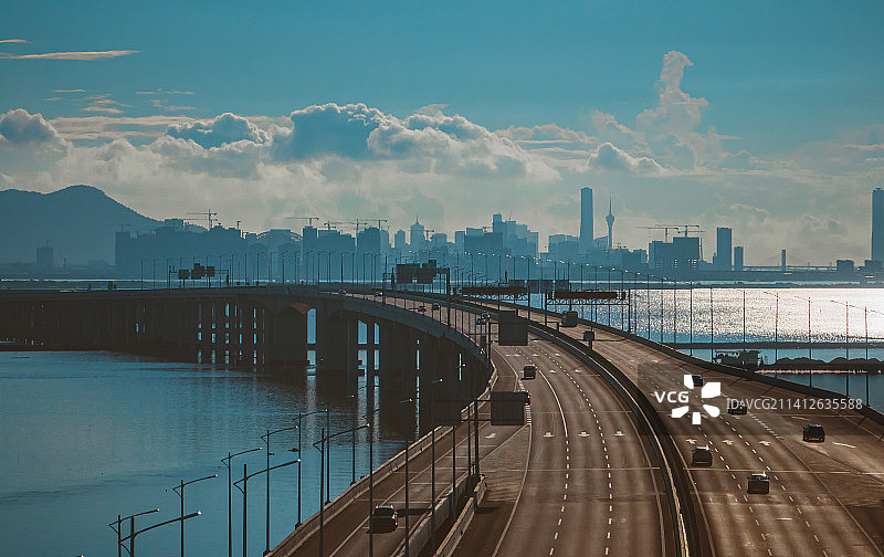 珠海 金湾 洪鹤高速 洪鹤大桥 金湾情侣路图片素材
