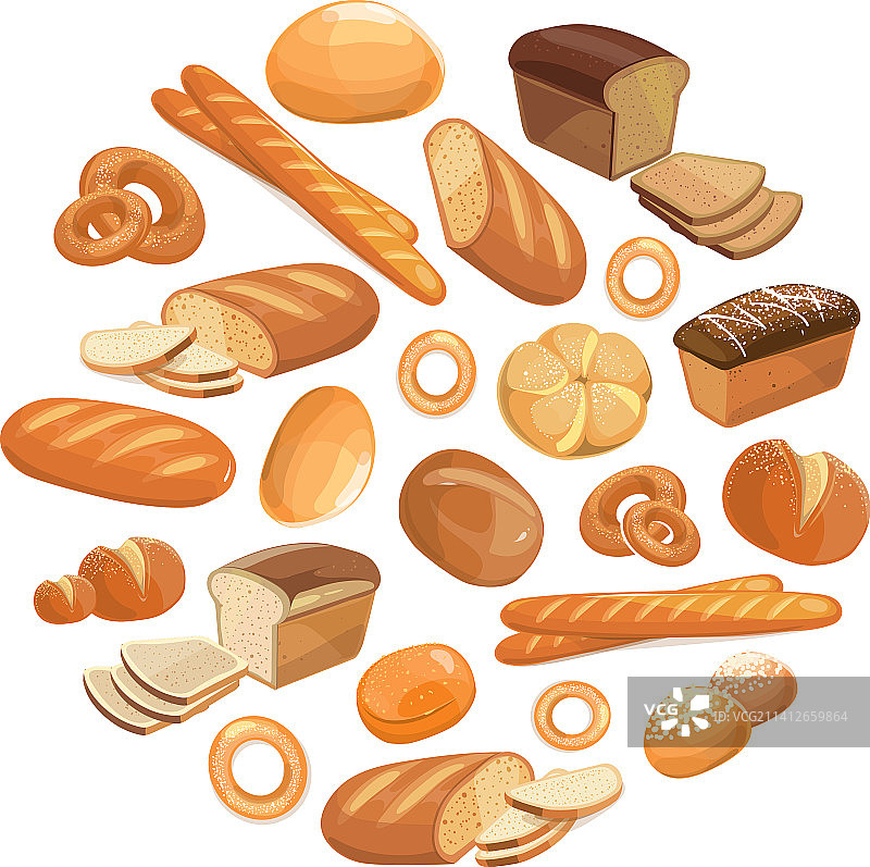 圆形面包店产品图案图标图片素材