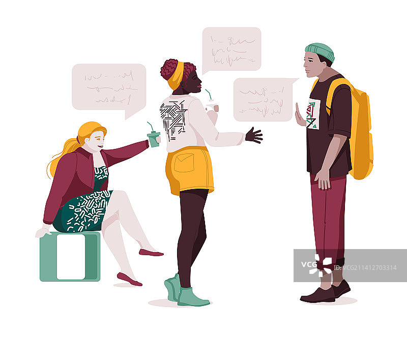 一组多民族交谈人群图片素材