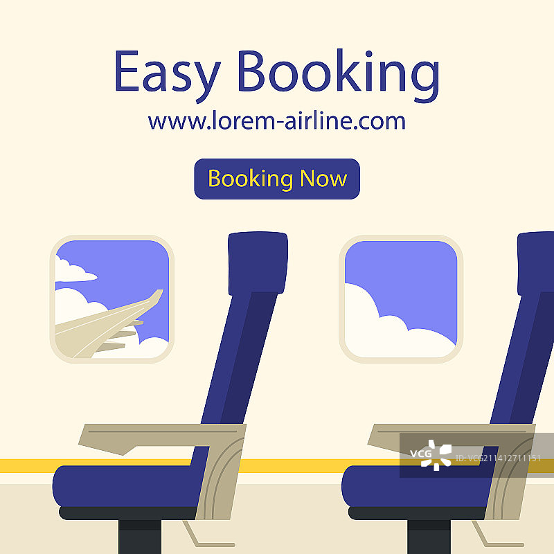 航空公司帖子扁平风格合集图片素材
