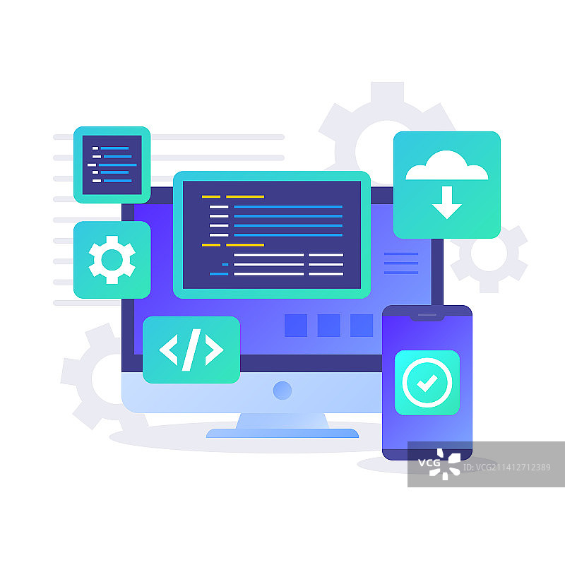 桌面智能手机App开发图片素材