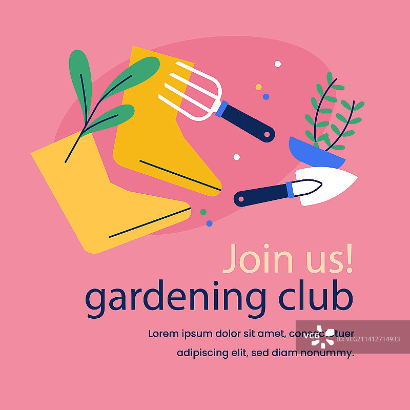 手绘园艺设计模板图片素材