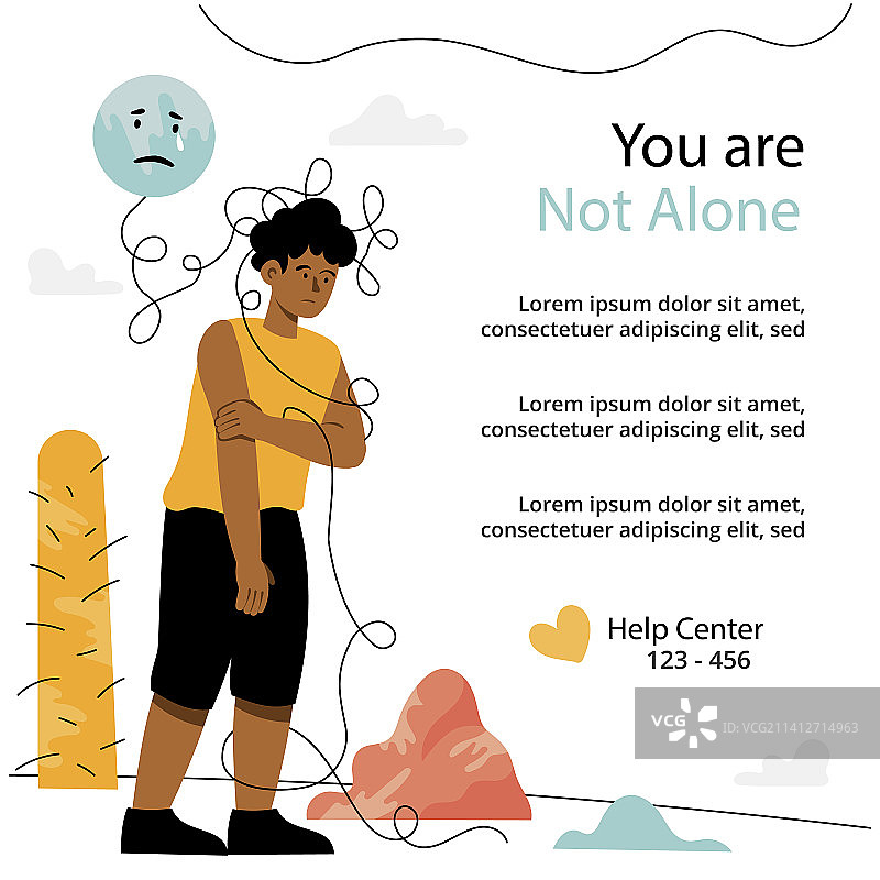 扁平风世界精神卫生日海报合集图片素材