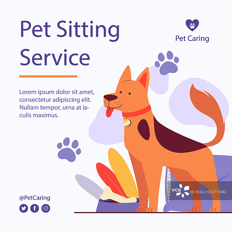 手绘宠物照看职位招聘信息图片素材