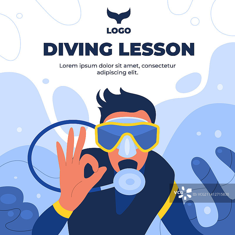 手绘潜水IG帖子图片素材