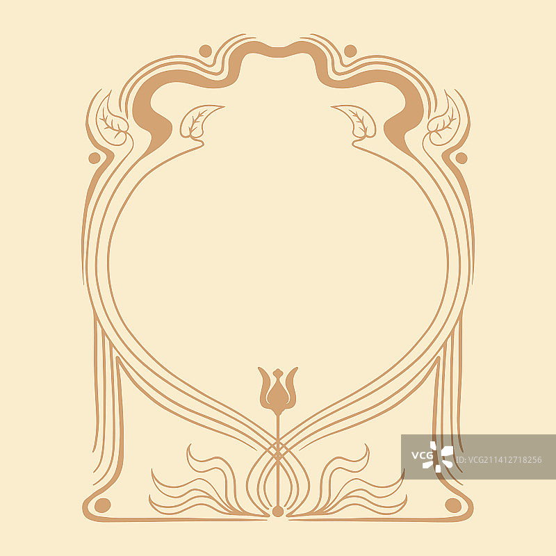 新艺术风格手绘边框设计图片素材