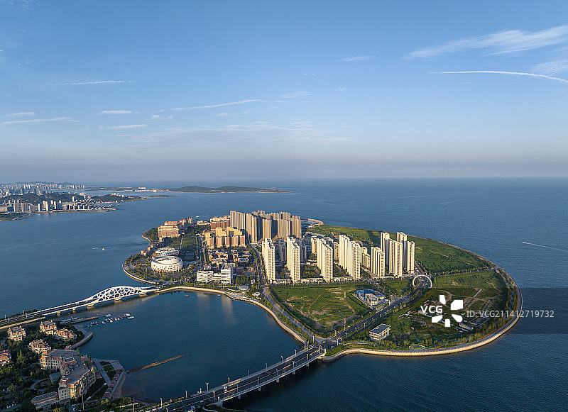 青岛东方影都星光岛航拍图片素材