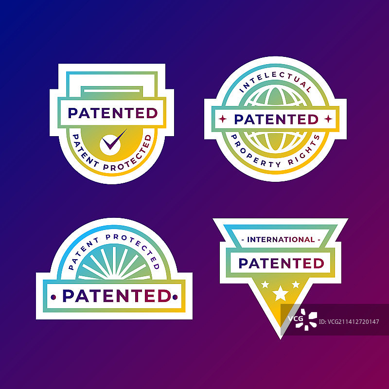 渐变专利标签合集图片素材