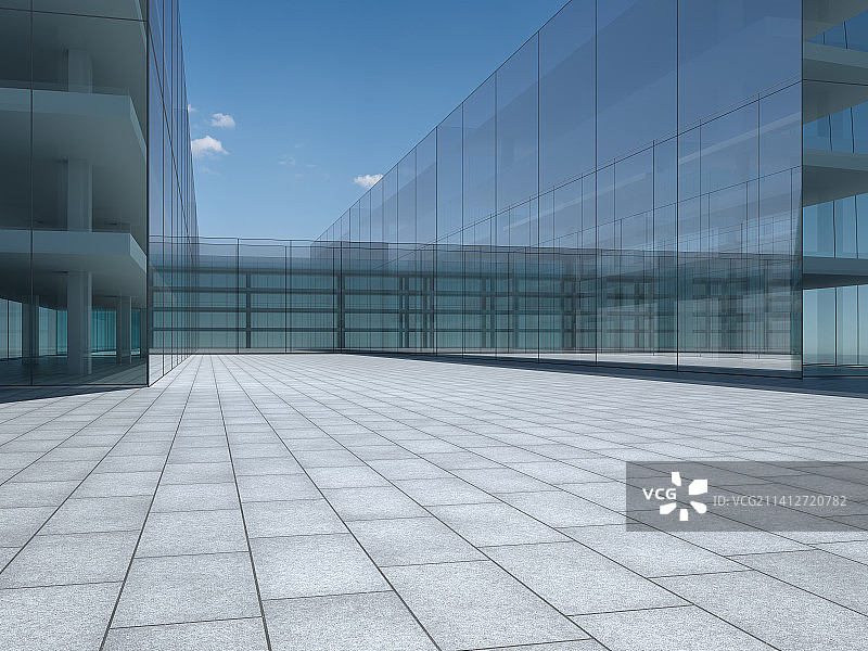三维渲染玻璃建筑办公大楼建筑广场图片素材