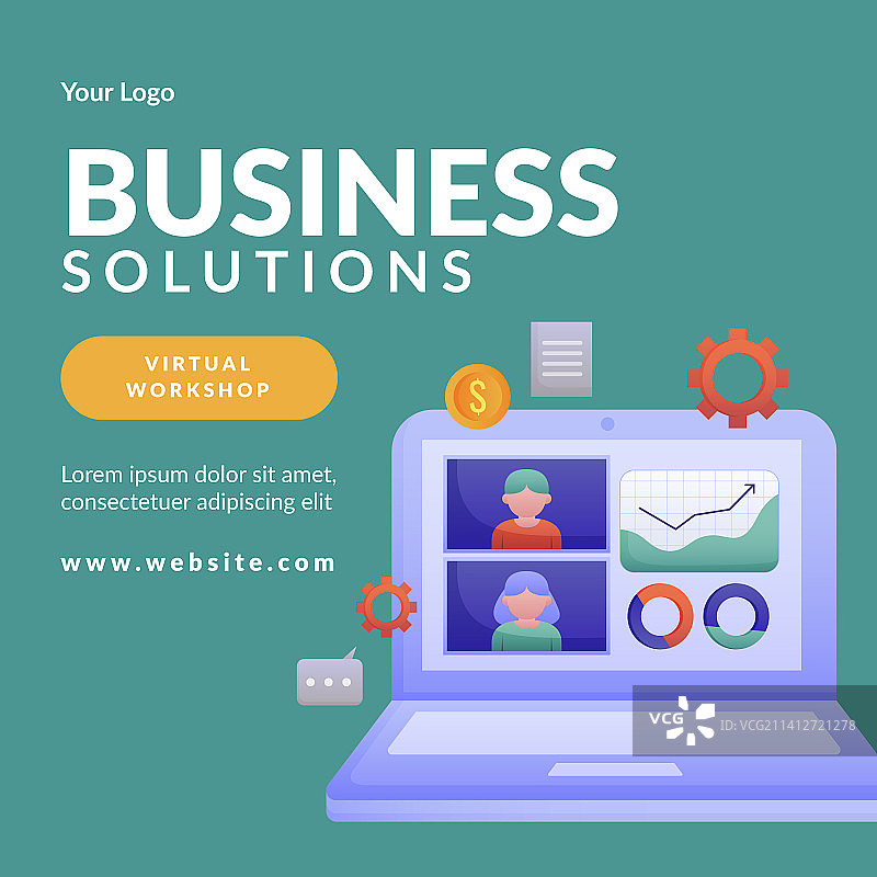 渐变商务研讨会海报图片素材