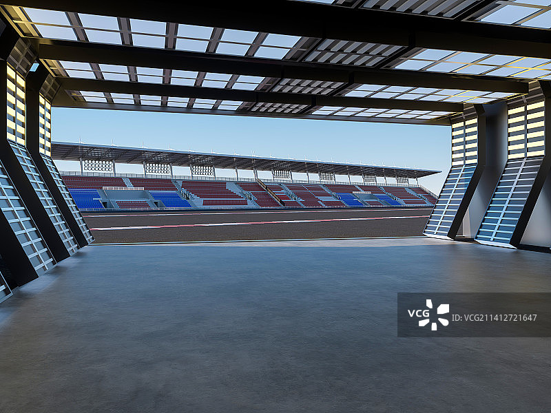 赛车场和未来感金属仓库图片素材
