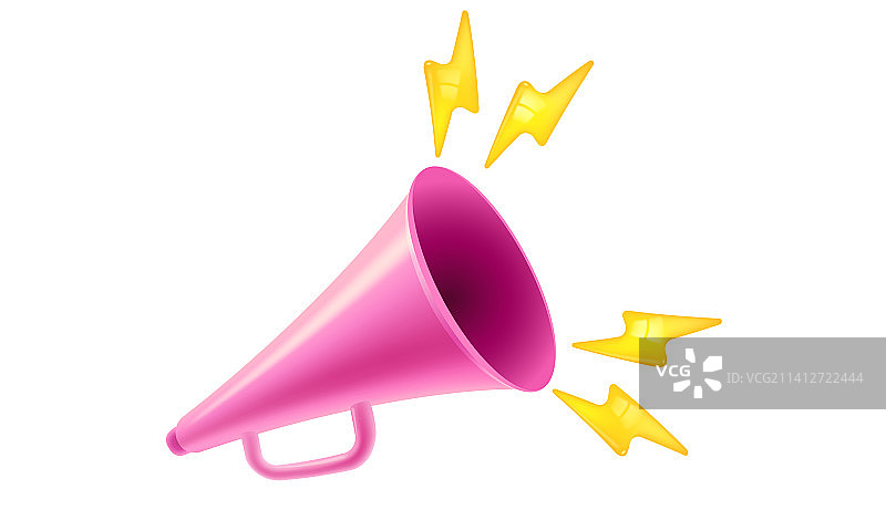 逼真3D风格的粉色复古喇叭图片素材