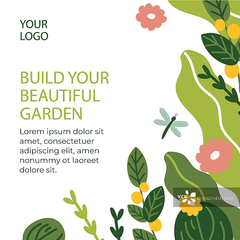 手绘园艺设计模板图片素材