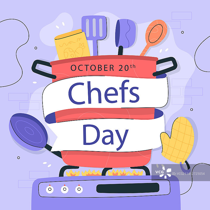 扁平风格的国际厨师日图片素材