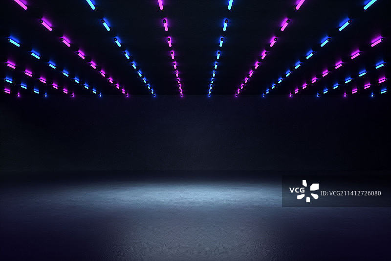 3D渲染混泥土水泥建筑室内空间展厅背景图片素材