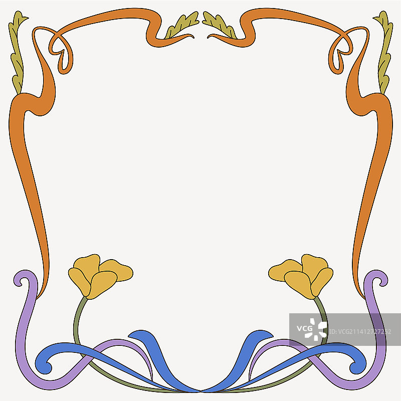 手绘新艺术风格框架图片素材
