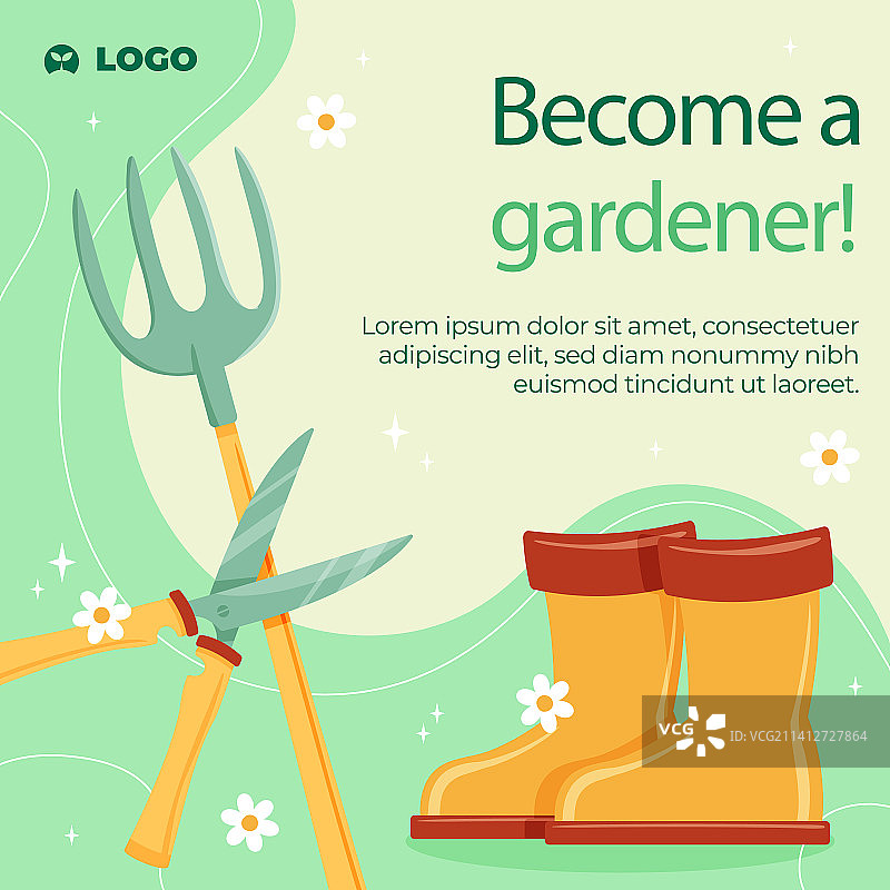 园艺栽培帖子套装图片素材