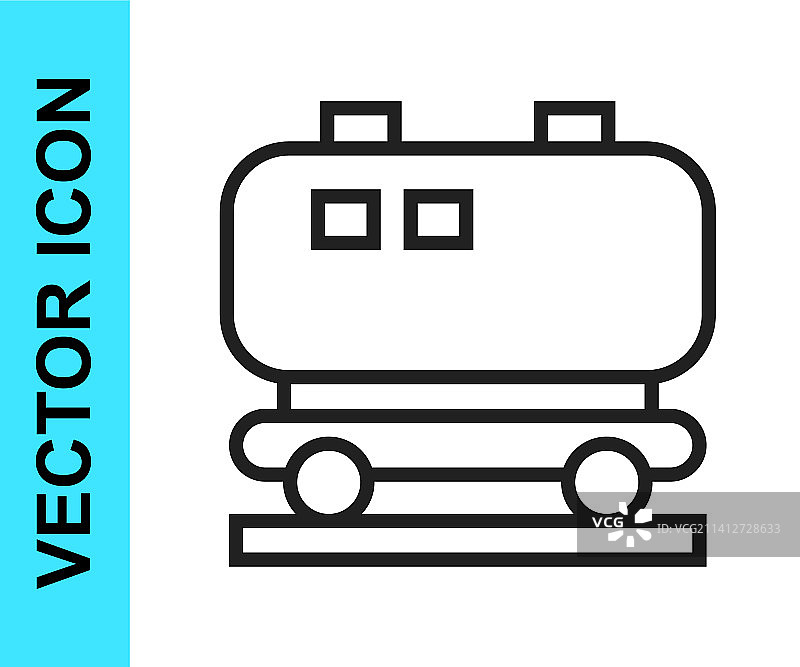 黑色线条石油铁路罐车图标图片素材