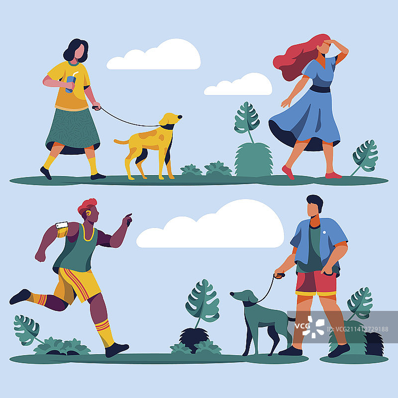 人们进行户外活动图片素材