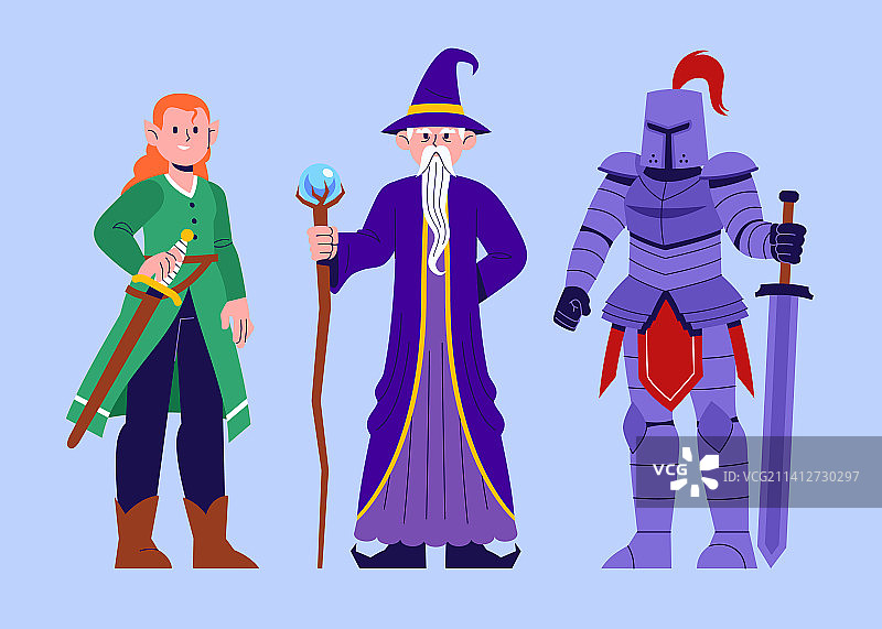 手绘游戏人物元素合集图片素材