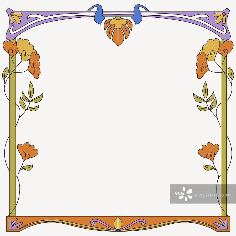 手绘新艺术风格框架图片素材