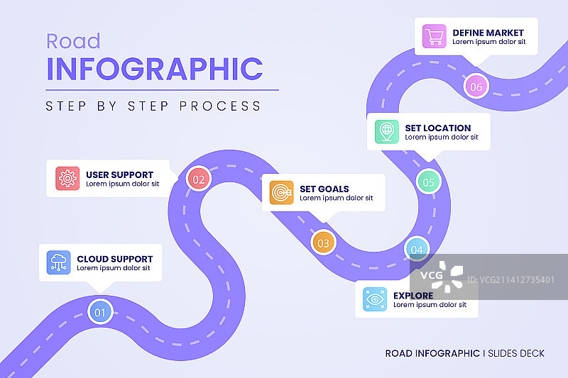 渐变路线图信息图表模板图片素材