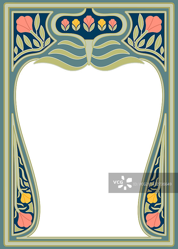 手绘新艺术风格框架图片素材