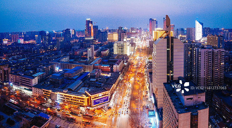 石家庄 地标 航拍 长安区 建设北大街 中山东路 人民广场 北国商城 展览馆图片素材