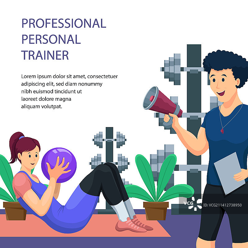 手绘私人教练帖子图片素材