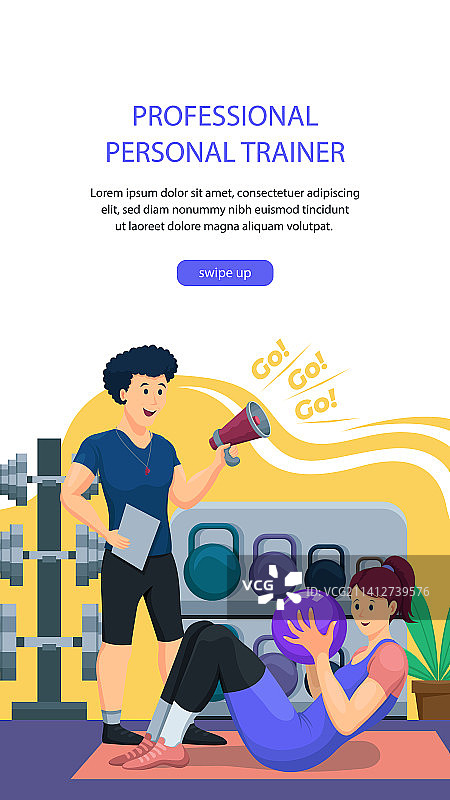 手绘私人教练帖子故事图片素材