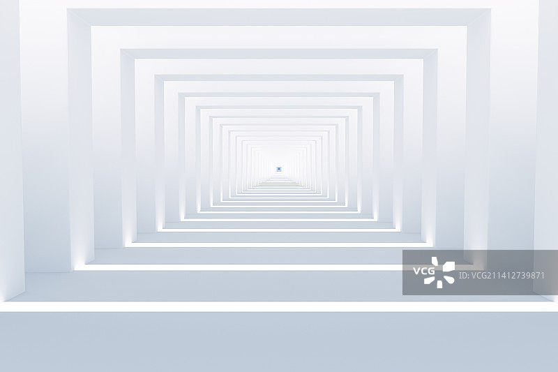 3D白色抽象几何空间背景图片素材