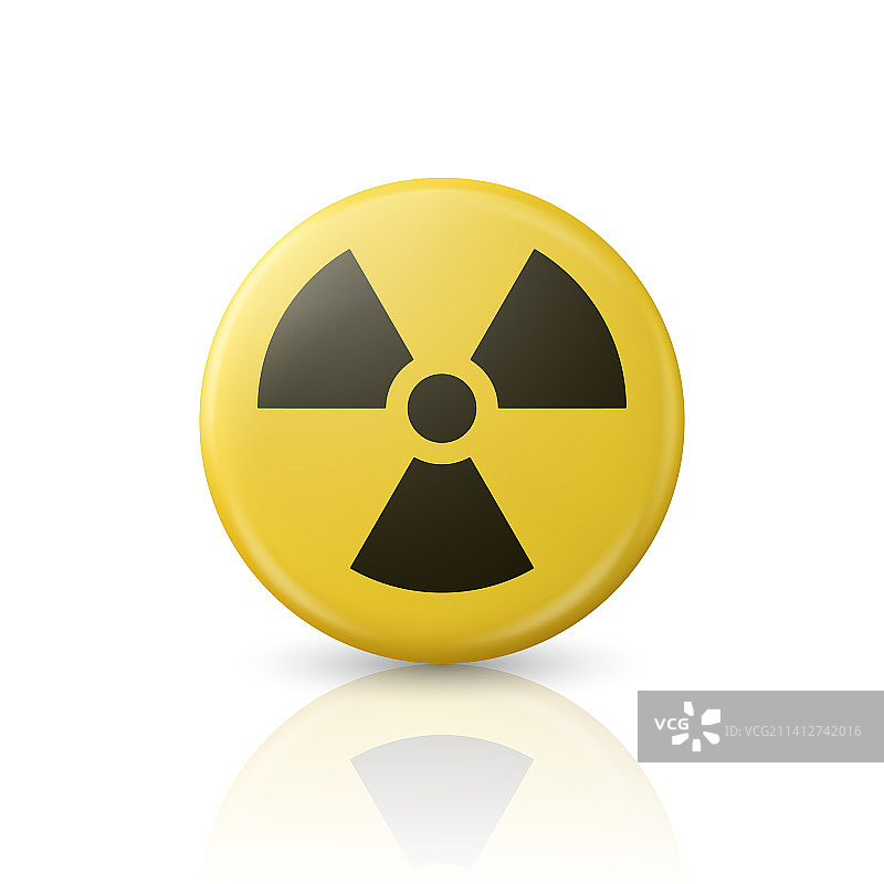 黄色警告危险辐射标志图片素材