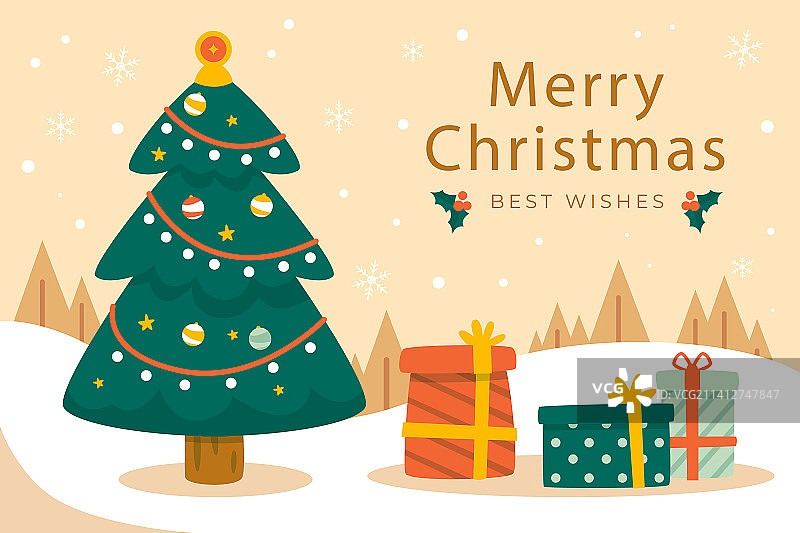 扁平风圣诞节背景图片素材