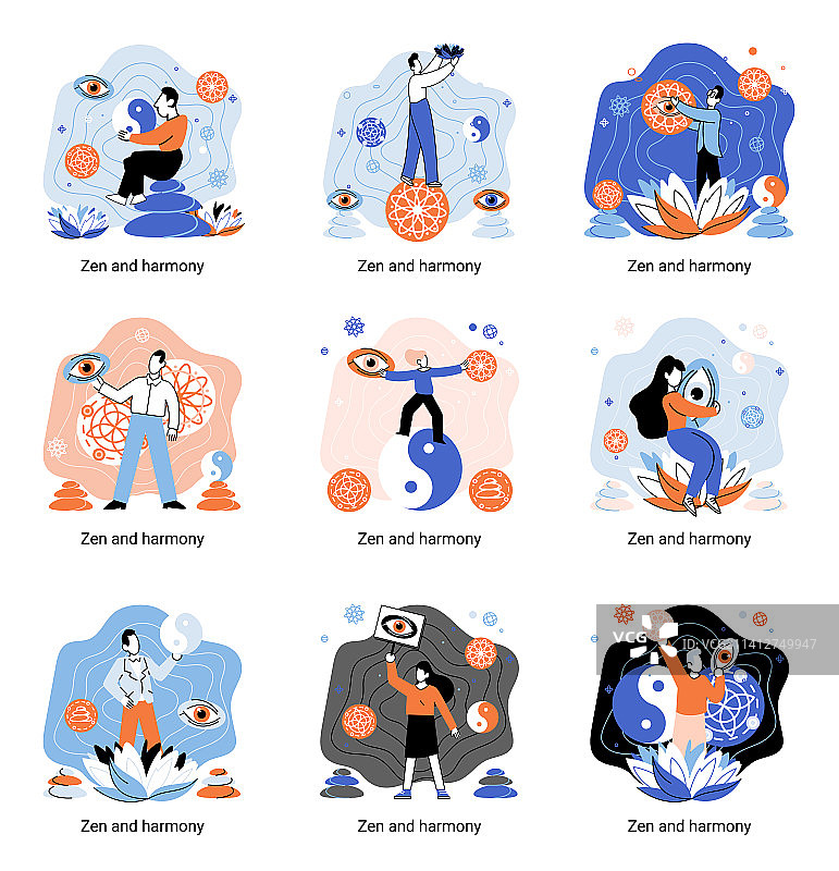 禅与和谐冥想练习图片素材