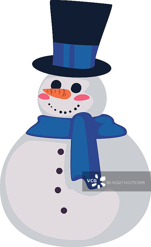 扁平风圣诞节雪人图片素材