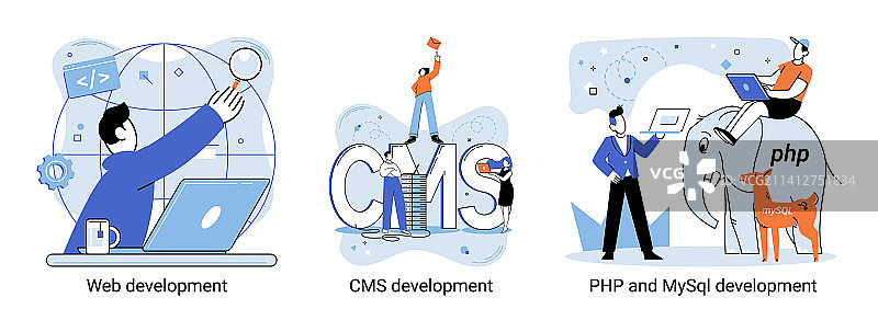 网站架构概念Web开发图片素材