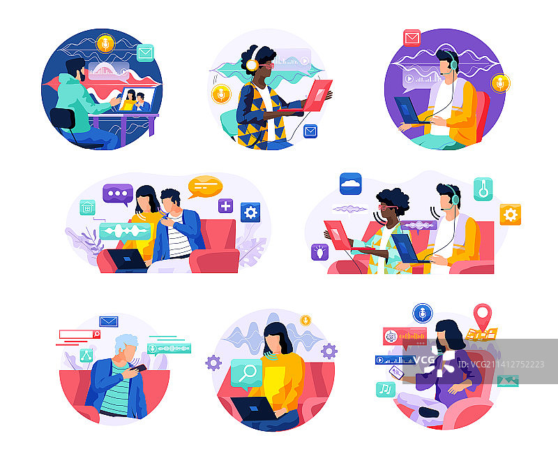 语音助手智能音箱虚拟助手图片素材