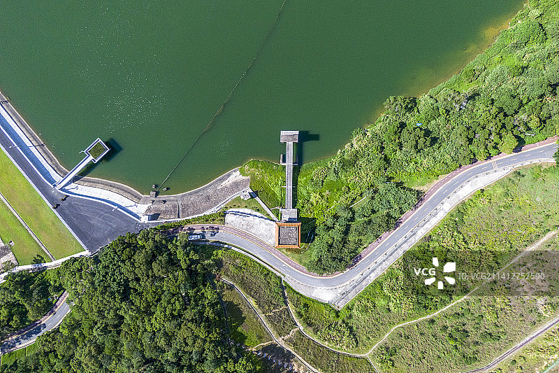 深圳水库航拍俯瞰图图片素材