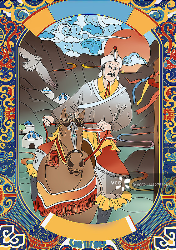 蒙古骑射图片素材