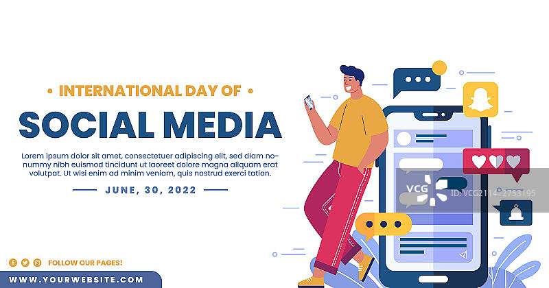 社交媒体日帖子图片素材