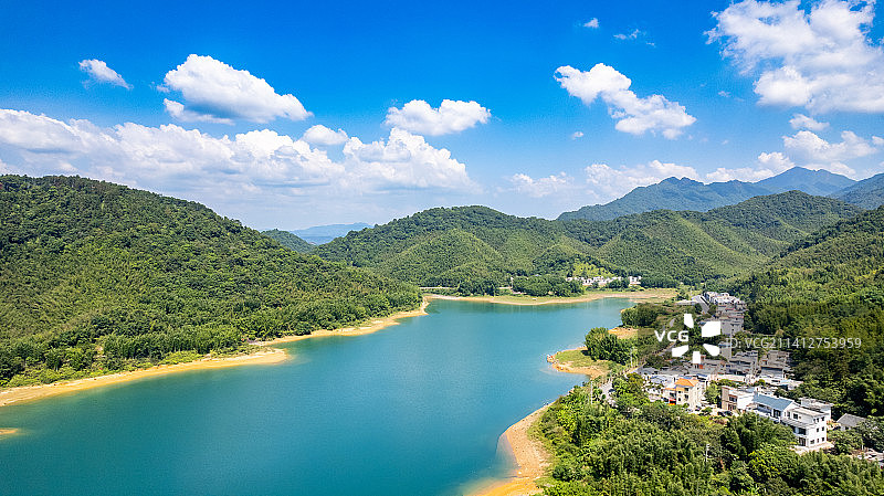 航拍广州市从化区小衫村泸沽湖图片素材