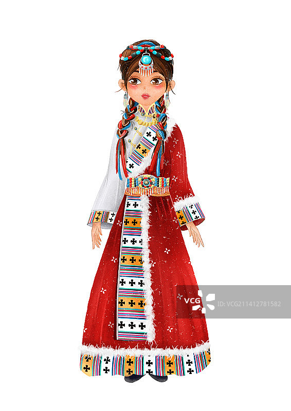 穿藏族服饰的女孩图片素材