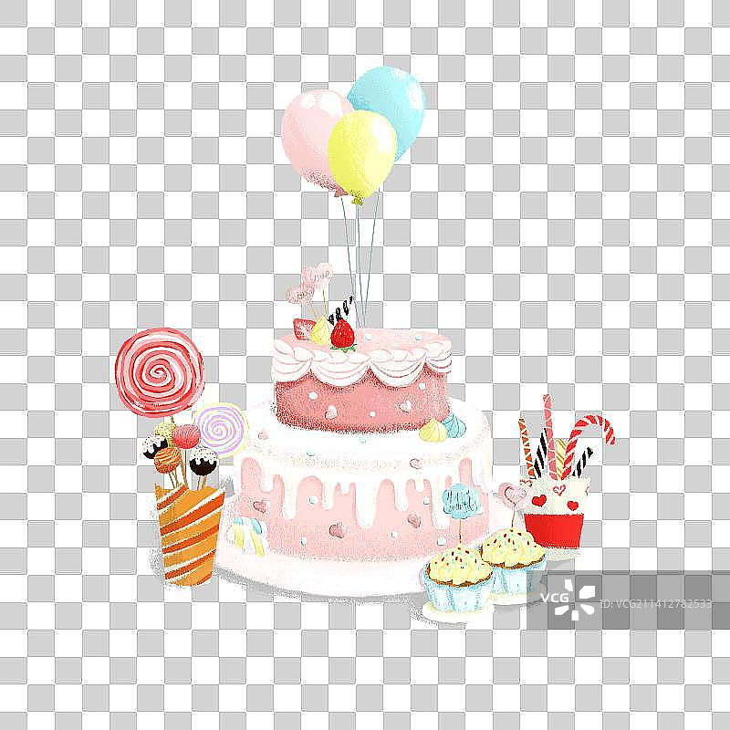 生日蛋糕和甜品图片素材