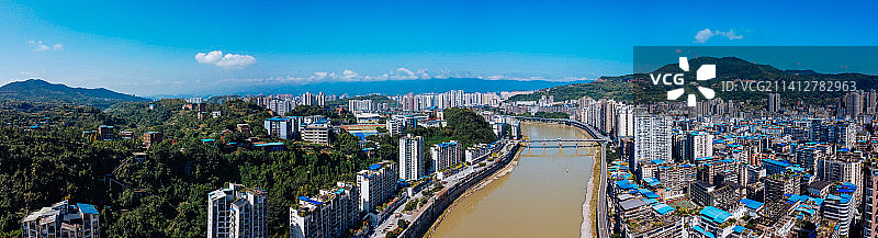 达州 达川区 戛云路 州河 通川中路 人民医院 野茅溪大桥图片素材