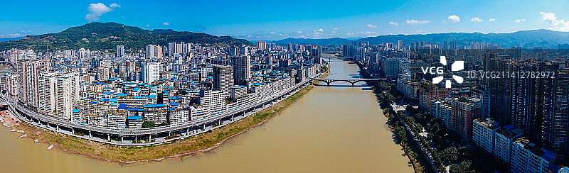 达州 达川区 戛云路 州河 通川中路 人民医院 野茅溪大桥图片素材