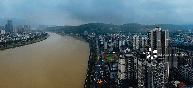 广元 利州区 蜀门北路 凤凰山 嘉陵江 皇泽大桥 则天路图片素材