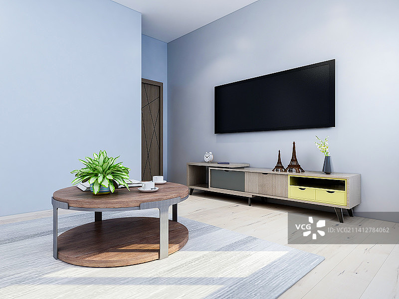 融合了客厅和卧室，宽敞的住宅卧室或酒店卧室设计图片素材